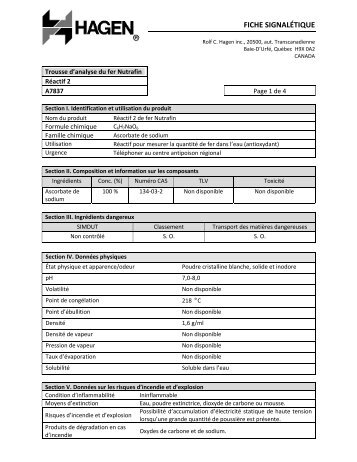 FICHE SIGNALÉTIQUE - Regulatory-info-hsx.com