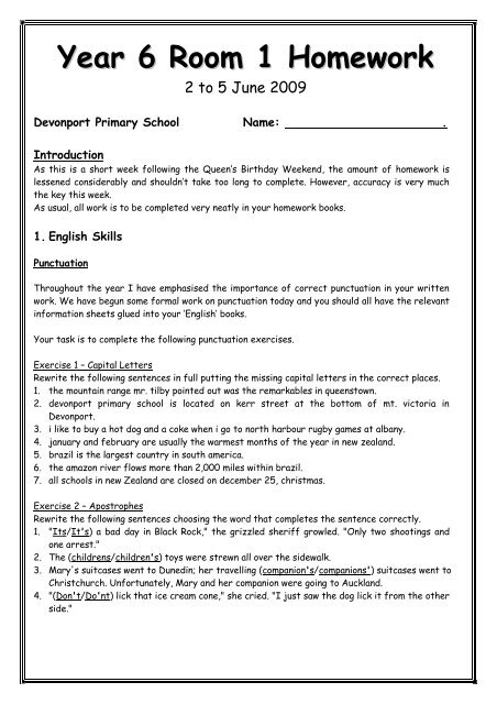 Reading Comprehension Homework for Year 5/6 | Teaching Resources