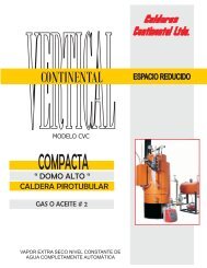 Especificaciones Técnicas - Grupo JP Calderas, C.A.