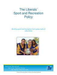 Sport and Recreation Policy - Liberal Party of Australia | WA Division