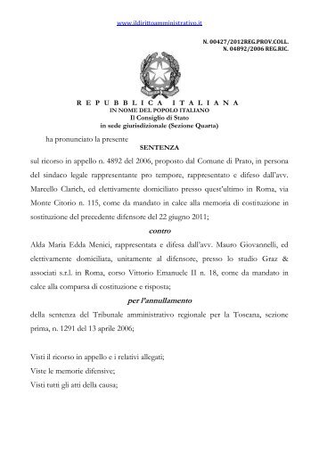 contro per l'annullamento - Il diritto amministrativo