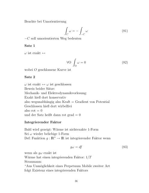 . STATISTISCHE MECHANIK & THERMODYNAMIK Vorlesung ...