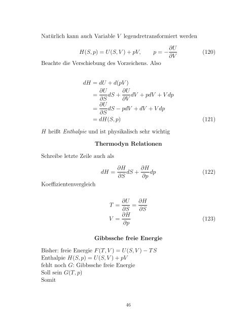 . STATISTISCHE MECHANIK & THERMODYNAMIK Vorlesung ...