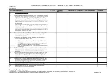 ESSENTIAL REQUIREMENTS CHECKLIST - MEDICAL ... - TOPRA