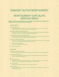 Suite Service Menu - Embassy Suites