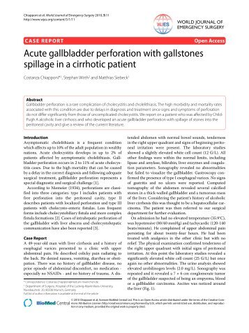 Acute gallbladder perforation with gallstones spillage in a cirrhotic ...