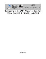 Connecting to the LRDC Fileserver Remotely Using Mac OS X ...