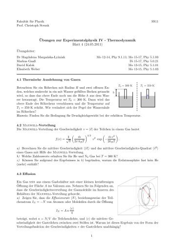 Thermodynamik Blatt 4 (24.05.2011) - Physik
