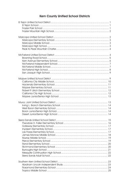 Unified School Districts - Kern County Superintendent of Schools