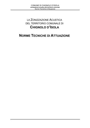 N.T. Zoniz. acustica - Comune di Chignolo d'Isola