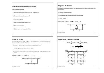 Estruturas de Sistemas Discretos Diagrama de Blocos Grafo de ...