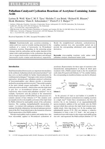 Palladium-Catalyzed Cyclization Reactions of Acetylene-Containing ...
