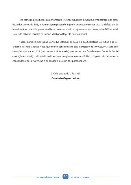 RelatÃ³rio Final - 10Âª ConferÃªncia Estadual de SaÃºde - Governo do ...