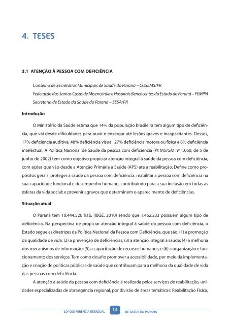 RelatÃ³rio Final - 10Âª ConferÃªncia Estadual de SaÃºde - Governo do ...