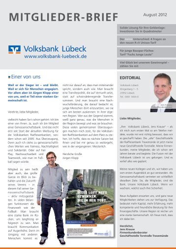 MITGLIEDER-BRIEF - Volksbank Lübeck eG