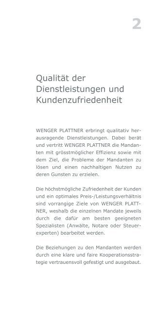 Leitbild - Wenger Plattner