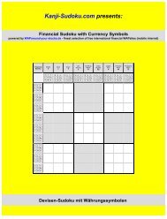 Financial Sudoku - Devisen Sudoku - Kanji-Sudoku