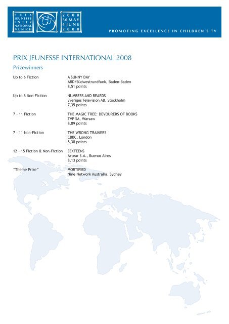 Winners - Prix Jeunesse International