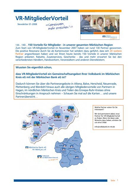 Vr Mitgliedervorteil Volksbank Im Markischen Kreis Eg