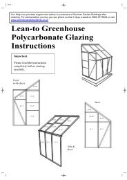 Polycarbonate Glazing Instructions - Summer Garden Buildings