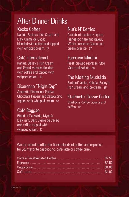 Melting 2024 pot menu