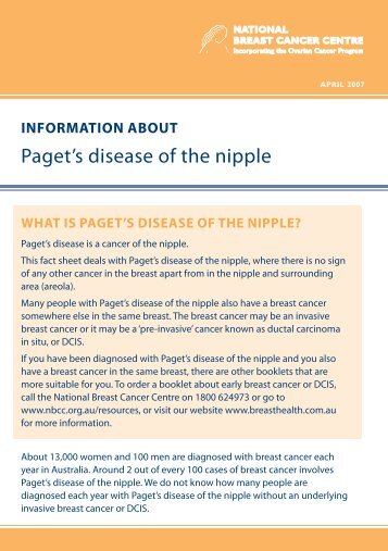 Paget's disease of the nipple - Cancer Australia