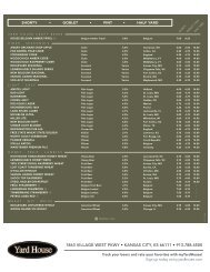 Beer Menu - Yard House Restaurants