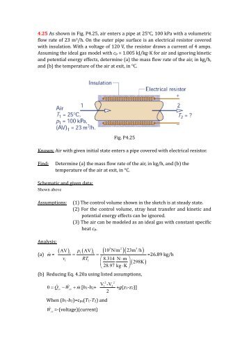 4.25 As shown in Fig. P4.25, air enters a pipe at 25Â°C, 100 kPa ... - CC