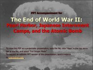 PPT Accompaniment for The End of World War II