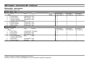 resultat - Katrineholms MK