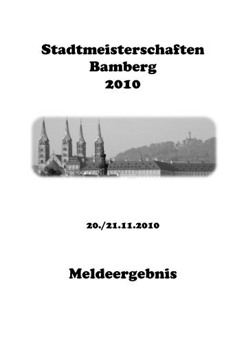 Stadtmeisterschaften Bamberg 2010 Meldeergebnis