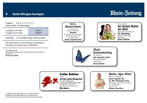 Familien- und Privatanzeigen