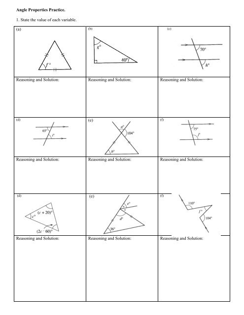Angle Properties Practice Dec 12 Pdf Rhhs Math