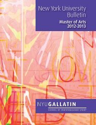 New York University Bulletin - Gallatin School of Individualized ...