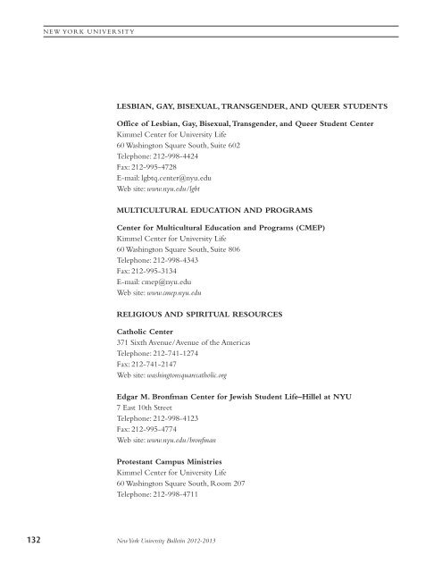 New York University Bulletin - Gallatin School of Individualized ...