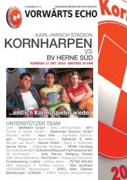 Unser Gegner: BV Herne Süd - SV Vorwärts Kornharpen 1929 e.V.