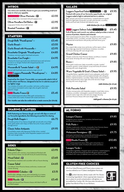 Download a menu - Pizza Express