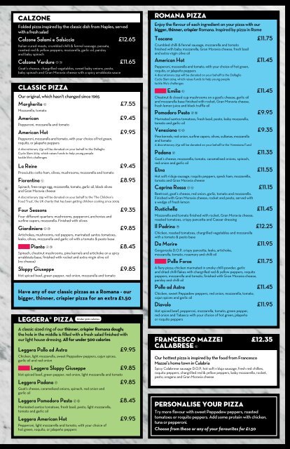 Download a menu - Pizza Express