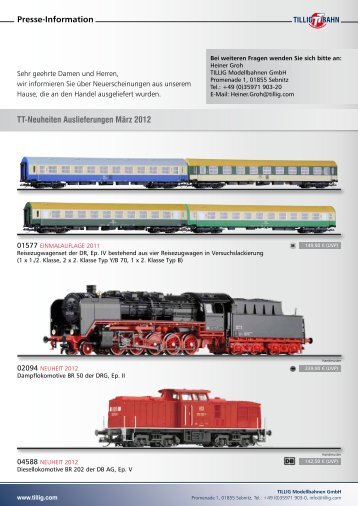 TILLIG Neuheiten in TT - Modellbahn-Portal