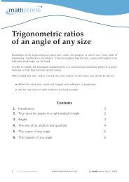 Trigonometric ratios of an angle of any size - Mathcentre