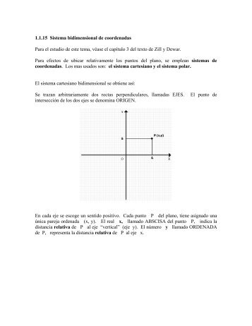 1.1.15 Sistema bidimensional de coordenadas Para el estudio de ...