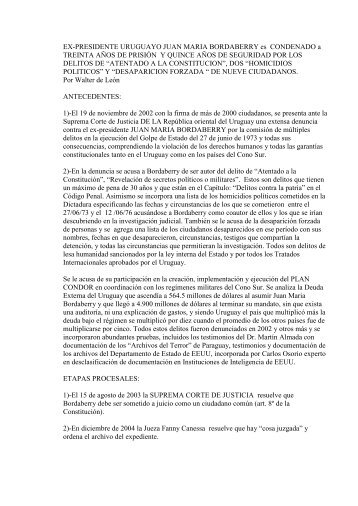 Un recuento de puntos sobresalientes del caso escrito por Walter de ...