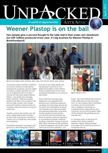 Weener Plastop is on the ball