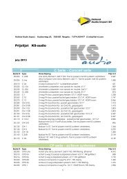 KS-prijslijst - Holland Audio Import