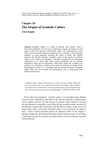 The Origins of Symbolic Culture - Radical Anthropology Group