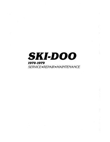 Skidoo Service Manual - Vintage Snow