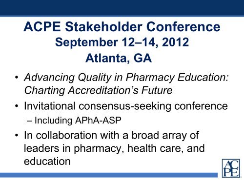 ACPE Communications - Accreditation Council for Pharmacy ...