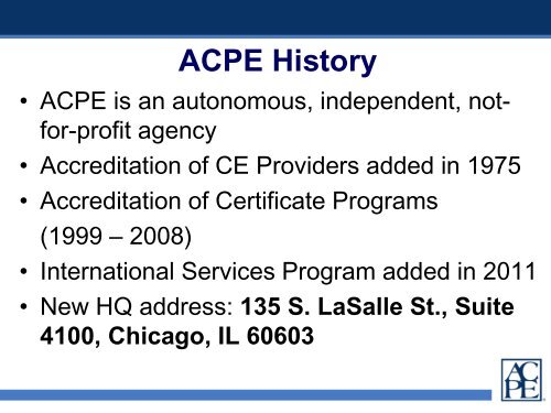 ACPE Communications - Accreditation Council for Pharmacy ...
