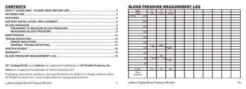 Digital Blood Pressure Monitor User Manual - GF Health Products, Inc.