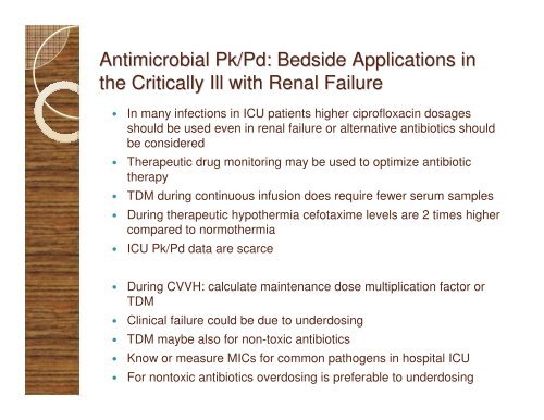 Antimicrobial Pharmacokinetics/dynamics Bedside ... - SWAB